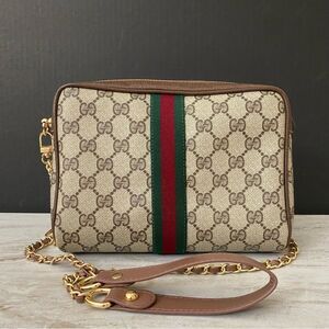 GUCCI Pvc Leather Clutch to Crossbody Shoulder Bag 💼